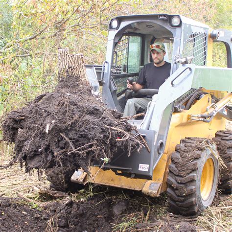 what skid steer grapple to lift tree trunks|best attachment for removing stumps.